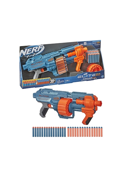 Nerf Elite 2.0 Shockwave Rd-15 Dart Tabancası, 30 Dart Kapasitesi, 27 Metre Atış Mesafesi, 8+ Yaş