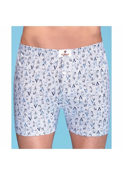 Seher Yıldızı Desenli Düğmeli Erkek Boxer 10'lu Paket