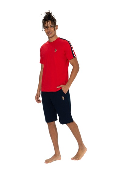 U.s. Polo Assn. 18868 Erkek Kırmızı Bisiklet Yaka Şortlu Pijama Takım Kırmızı
