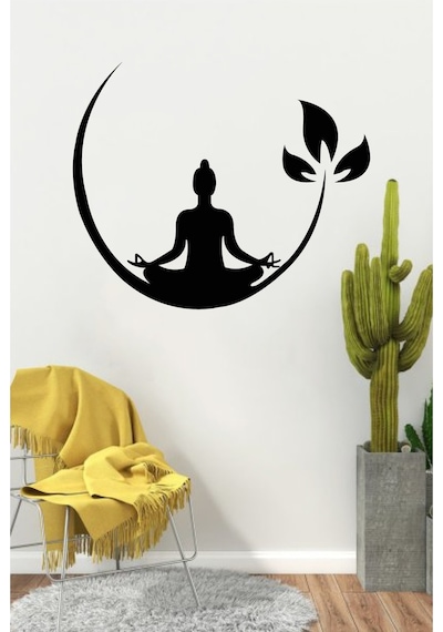 Yoga Ve Doğa Köşesi Duvar Sticker Yapıştırma Su Ve Nemden Etkilenmez