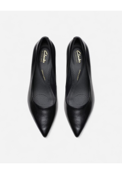 Clarks Zarey Court Black Leather, M 3 Kadın Siyah Topuklu Ayakkabı 26183156 siyah