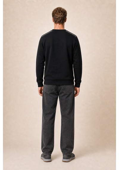 Redline Qwen Bisiklet Yaka Regular Fit Kışlık Sweatshirt Siyah