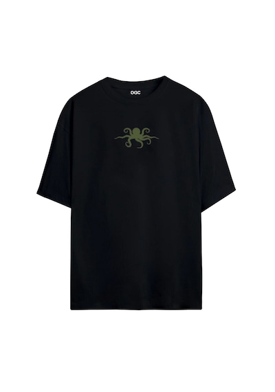 Ogc Ahtapot Oversize Unisex T-shirt Siyah