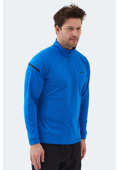 Slazenger Intımate I Erkek Dik Yaka Fermuarlı Saks Mavi Sweatshırt Saks Mavi