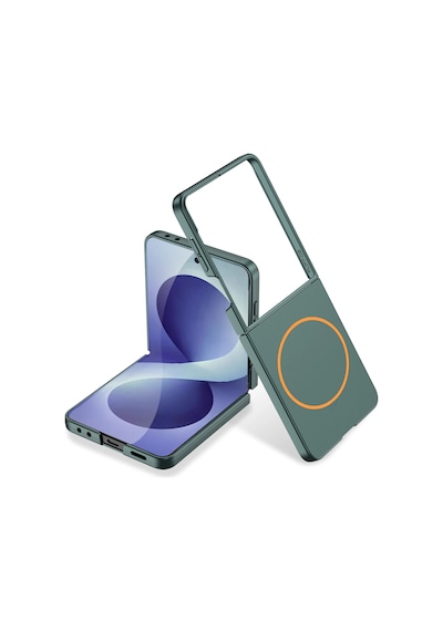 Samsung Uyumlu Galaxy Z Flip 8 Kılıf Wireless Şarj Özellikli Zore Kıpta M-safe Kapak Çok Renkli