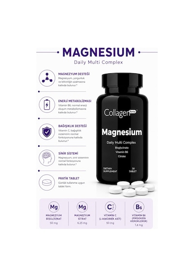 Collagen Forte Platinum Magnezyum With Vitamin B6 30 Tablet