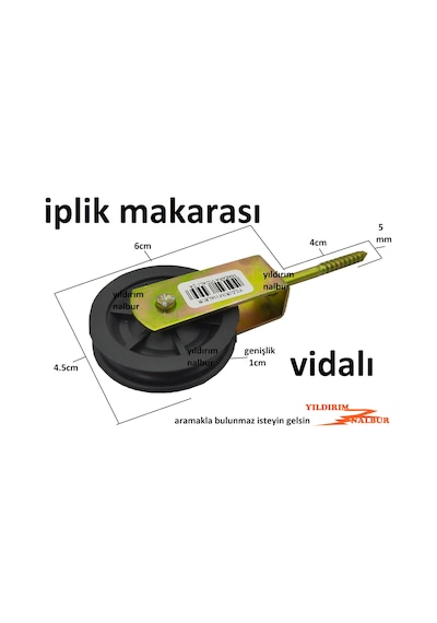 İplik Makarası Vidalı Tekerlek Makara Plastik İp Çekme