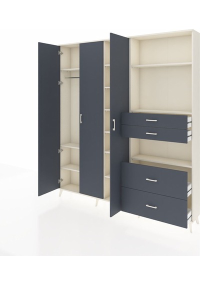 Arges Dolap 12 Raflı 4 Çekmeceli Tek Askılı 220x30x243 Aytaşı-antrasit/antrasit Antrasıt/antrasıt Arges Dolap 12 Raflı 4 Çekmeceli Tek Askılı 220x30x243 Aytaşı-antrasit/antrasit Antrasıt/antrasıt