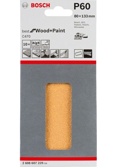 Bosch Best For Ahşap Zımpara 80 X 133 Mm 60 Kum 6 Delik 260860722