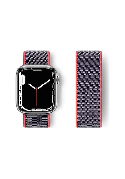 Newface Apple Watch 42mm Hasırlı Cırtcırtlı Kordon - Pembe
