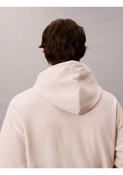 Calvin Klein Premıum Terry Mıcro Bej Erkek Kapüşonlu Sweatshirt