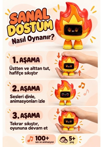 Gioc-hi Lisanslı 100 Den Fazla Ses Ve Animasyonlu Etkileşimli 10 Cm Oyuncak Sanal Dost Tochi 67510715