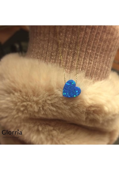 Glorria Glorria Altın Opal Kalp Kolye