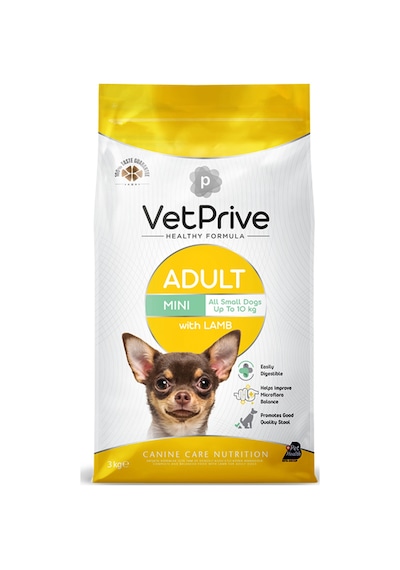 Vet Prive Mini Ve Küçük Irk Yetişkin Köpek Maması Kuzu Etli 3 KG
