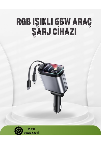 Techmrt Ford, Opel, Volvo, Skoda Araçlar İçin 66w Çoklu Hızlı Şarj Cihazı