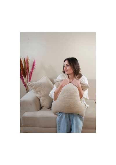 Bej Wellsoft 2'li Hediyelik Dekoratif Kırlent Kılıfı 35x55 Cm