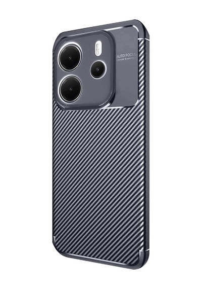 Xiaomi Redmi Note 14 4g Uyumlu Kılıf Auto Focus Karbon Kapak - Lacivert