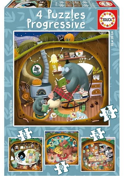Educa 12+16+20+25 Parça Orman Masalları Kademeli 3-5 Yaş Çocuk Puzzle/yapboz 1 Adet