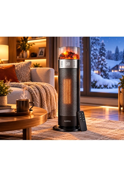 Auhma AT3H 2000 W Şömine Efektli Kule Tipi Elektrikli Isıtıcı