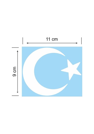 Ay Yıldız Folyo Kesim Etiket Beyaz 11cm