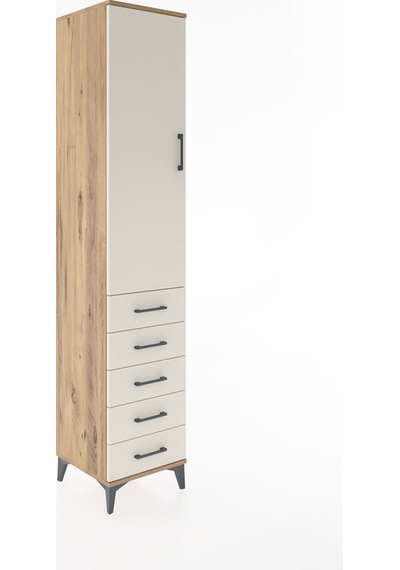 Hyperion Dolap 2 Raflı 5 Çekmeceli Tek Askılı 44x44x221 Çam-aytaşı Atlas Çam