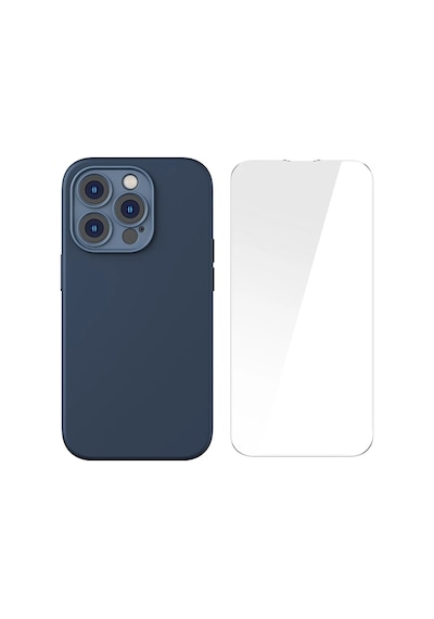 Baseus Liquid Silica Gel İphone 14 Pro 6.1 Magsafe Silikon Kılıf + Tempered Ekran Koruyucu Set- 5775