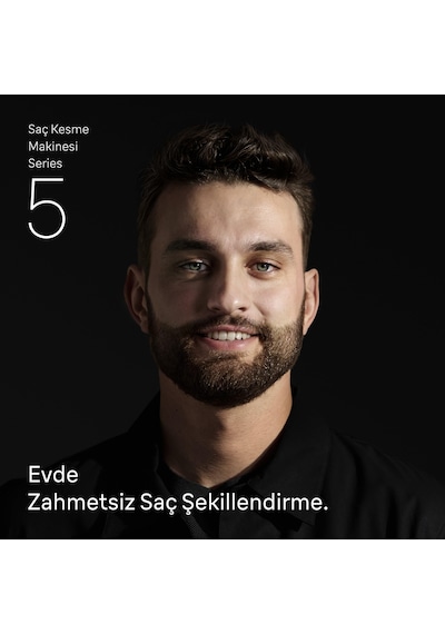 Braun Saç Kesme Makinesi Series 5, +3 Aksesuar, Ömür Boyu Keskin Bıçak, 17 Uzunluk, Hc5530
