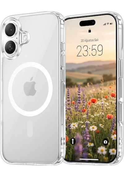 İphone 16 Plus Şeffaf Magsafe Uyumlu Kılıf Darbeye Dayanıklı Şeffaf Telefon Kılıfı Kamera Koruyucu İnce Ve Şık Tasarım Seffaf