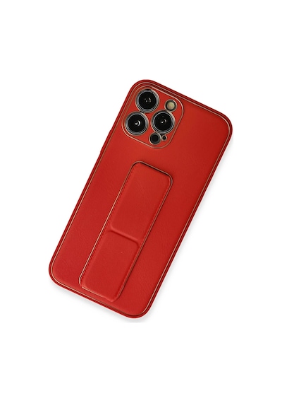 Cosmotex Newface Apple iPhone Uyumlu  13 Pro Max Kılıf Coco Deri Standlı Kapak - Kırmızı