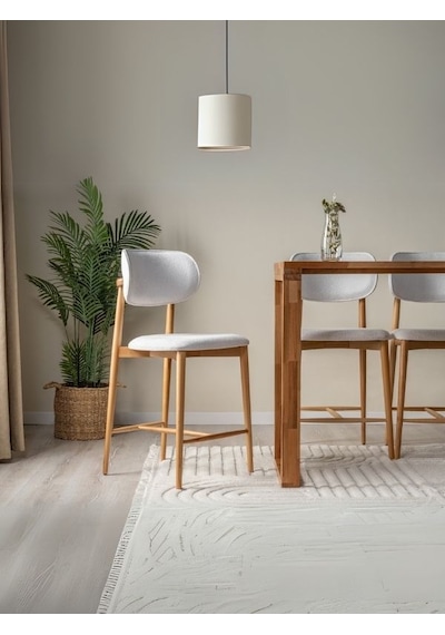 Polo Bohem Ahşap Bar Sandalyesi Natural