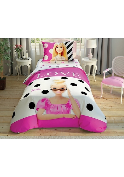 Taç Barbie Glitter Tek Kişilik Lisanslı Nevresim Takımı