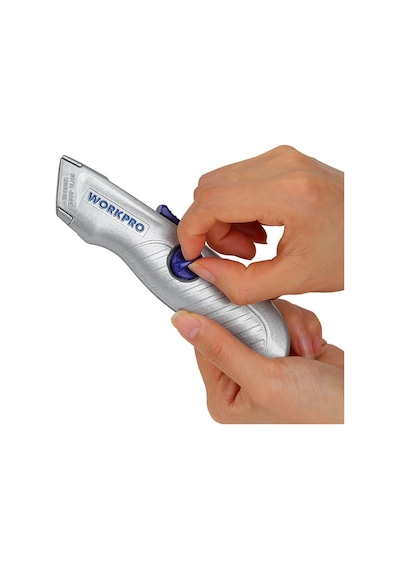 Workpro Wp213007 Alüminyum Gövde Otomatik Geri Çekilebilir Rötuş Maket Bıçağı
