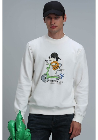 Lufian Erkek Igor Sweatshirt 112030128 Kırık Beyaz