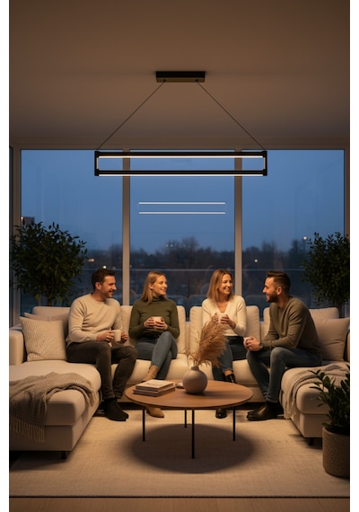 Orion Silver Lineer Led Sarkıt Avize Kumandalı Dim Edilebilir Aşağı Işık Sarı Işık