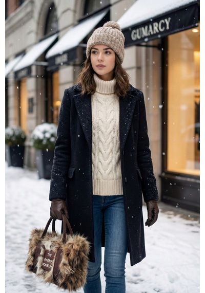 Vivazzaluxe Vintage Peluş Model The Bag Bonjeur Kadın El, Kol, Omuz Çanta Leopar
