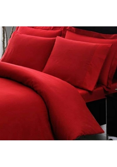 Taç Premium Basic Stripe Kırmızı Çift Kişilik Nevresim Takımı Kırmızı