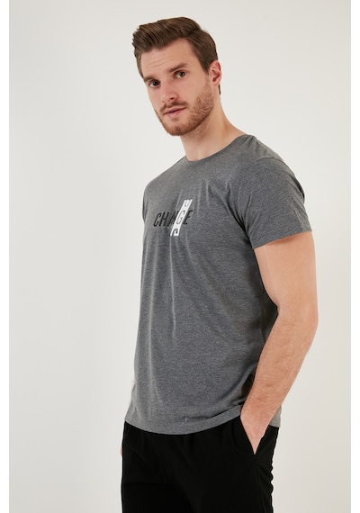 Buratti Pamuklu Slim Fit Bisiklet Yaka Erkek T Shirt 541Change24 Antrasit