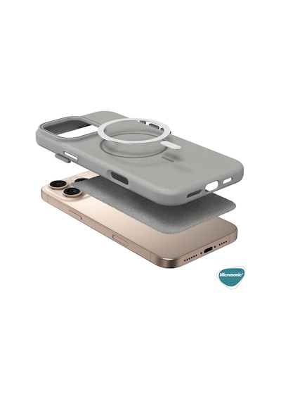 Microsonic Samsung Galaxy Uyumlu S24 Kılıf Magleather Pro Gri -