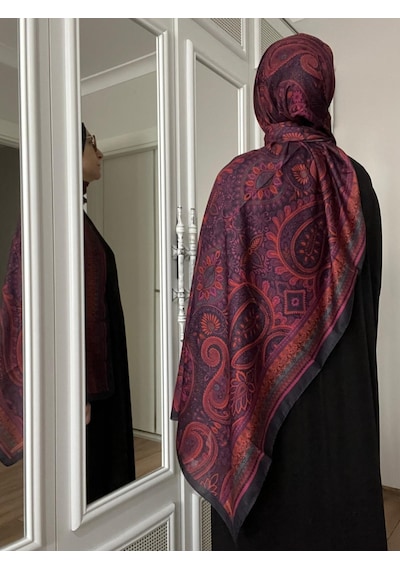 Modakaşmir Aminenesil Etnik Desen Soft Pamuk Şal Açık Fuşya