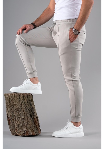 Slimfit Dar Paça Beli Lastikli İplikli Likralı Jogger Pantolon 001