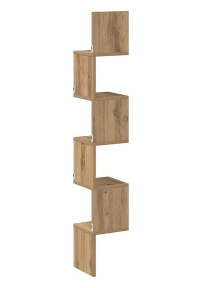 Zig Zag Köşe Duvar Rafı/kitaplık Atlantik Çam 20x20x130 Modern Minimalist Köşe Rafı Genel