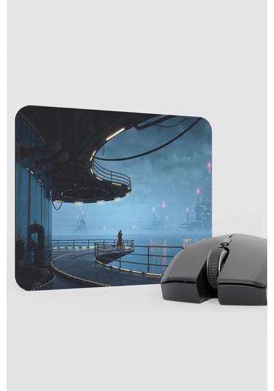 Dijital Okyanus Gemi V1 22x18 Gaming Kauçuk Kaymaz Taban Mouse Pad Fare Altlığı