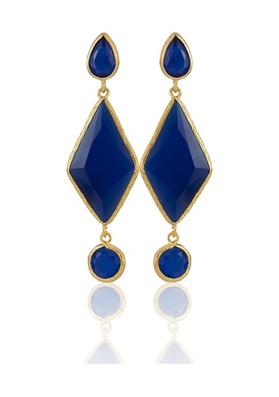 Kadir Jewellery 22 Ayar Altın Kaplama Kadın Sallantılı Küpe -el İşçiliği Ve Hipoalerjenik Küpe Parlement Mavisi 67449565