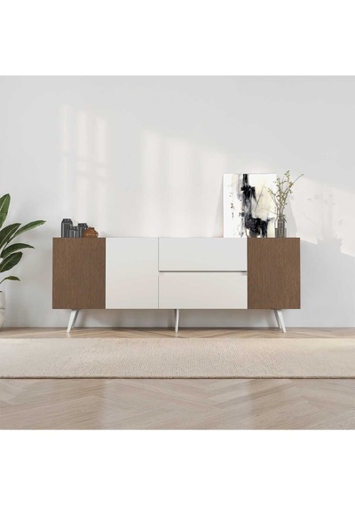 Milano 3 Kapaklı 2 Çekmeceli Konsol Vizon-zebra 210x80x44 Cm Vizon