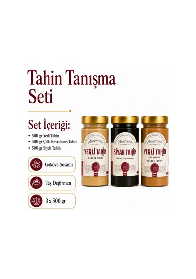 Tahin Tanışma Paketi 3'lü Set: Yerli, Çifte Kavrulmuş Ve Siyah Tahin - 737019440