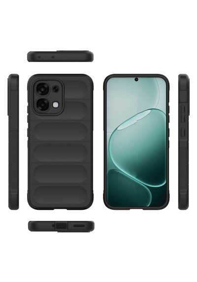 Oppo A6 Pro Kılıf Kamera Korumalı Leke Tutmaz Tasarımlı Darbe Emici Yumuşak Pürüzsüz Silikon Kapak Siyah