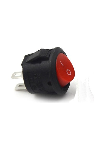 16mm Yuvarlak 2 Pin Anahtar Switch Mini Buton Kırmızı Plastik Açma Kapama On / Off