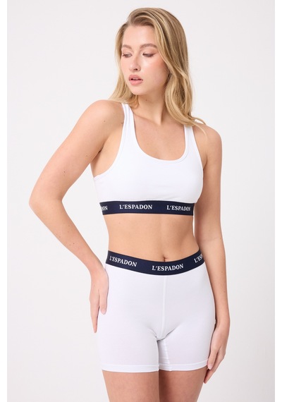 Athleshorts Yüksek Bel Kadın Uzun Boxer Şort -3306 Beyaz