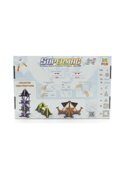 Supermag 85 Parça Manyetik Yapı Oyuncağı Ve Geometri Stem Eğitim Seti Siyah Panel Serisi