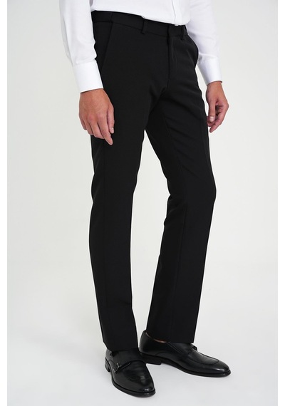 Efor Comfort Fit Beli Lastikli Esnek Siyah Pantolon P 1169 Siyah
